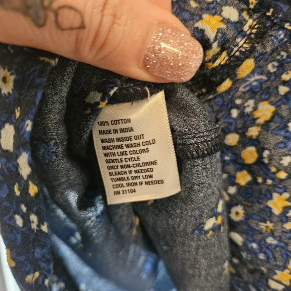 True Craft Navy XL Blue Floral Sleeveless Dress - Picture 7 of 7